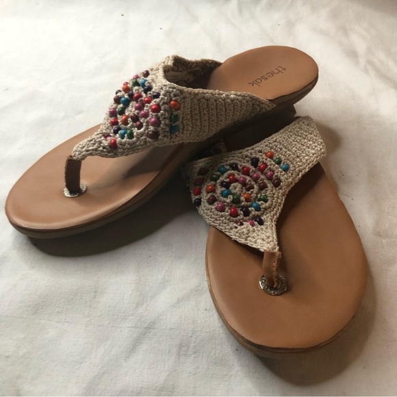 The SAK Shana Crochet Thong Sandalo, Bassi Donna, Fungo, 38.5 EU